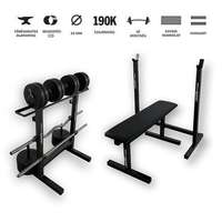 GazoFitness - Magyar súlyzó GazoFitness® Hardcore Csomag (Súly 66 Kg) / Állvány, Pad, Tároló/