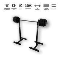 GazoFitness - Magyar súlyzó GazoFitness® Hardcore Készlet (Mobil Súlytartó állvány + Egyenes rudas súlyzó 39 Kg)