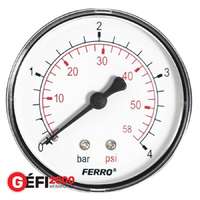 Ferro FERRO nyomásmérő 63 mm hátsó csatl. (1/4) 0-4 bar