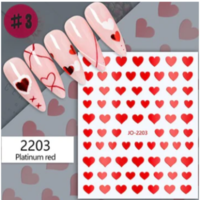 Nail-Art Körömmatrica - JO-2203 Love Valentin red