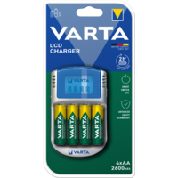 VARTA Elem akkumulátor töltő - LCD + AA 2600mAh x4 + 12 V adapter + USB kábel