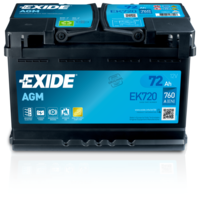 EXIDE EXIDE Start-Stop AGM 12V 72Ah 760A jobb+ autó akkumulátor