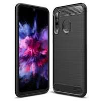 Huawei P Smart Plus 2019 Telefontok - Carbon fiber szilikon hátlap - fekete