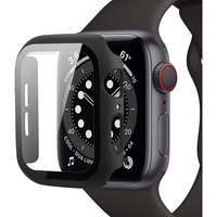 Okosóra védő tok - Fekete 360 fokos szilikon védő tok - APPLE WATCH 4/5/6/SE (44MM) okosórához