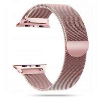 Okosóra szíj - Apple Watch 2 / 3 / 4 / 5 / 6 / 7 / 8 / 9 / SE (38/40/41 mm) - mágneses rose gold fémszíj