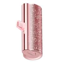 Powerbank: VEGER PlugOn - pink csillogós powerbank beépített Type-C (USB-C) csatlakozóval, 5000mAh, LED kijelzés