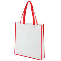 Válltáska - Nagy bevásárló táska, fehér / piros