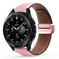 Huawei Watch 4 / Watch 4 Pro okosóra szíj - Dux Ducis YA - pink bőr szíj (22 mm) 