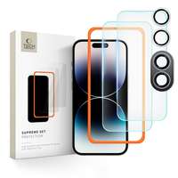 iPhone 16 üvegfólia - TECH-PROTECT Supreme - 2 db üvegfólia + 1db kamera üvegfólia