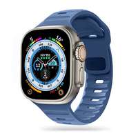 Apple Watch 6/7/8/9/10/SE/ULTRA 1/2 (44 / 45 / 46 / 49 mm) okosóra szíj - Tech- Protect IconBand Line - kék szilikon szíj