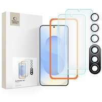 Üvegfólia Samsung Galaxy S25+ (S25 Plus) - TECH-PROTECT Supreme - 2 db üvegfólia + 1db fekete keretes kamera védőkeret