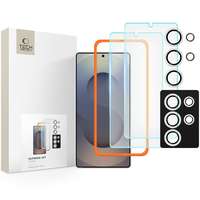 Üvegfólia Samsung Galaxy S25 Ultra - TECH-PROTECT Supreme - 2 db üvegfólia + 1db fekete keretes kamera védőkeret