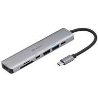 Tracer Tracer A-2, 60 W, 7 portos, USB, USB Type C, HDMI 1.4, MicroSD, Aluminium, Notebook dokkoló