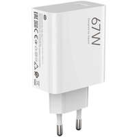 Xiaomi Xiaomi hálózati töltőfej 1xUSB, 67W, gyári, fehér, MDY-12-EH (csomagolás nélküli)