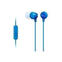 Sony Stereo vezetékes fülhallgató jack csatlakozóval, hangerőszabályozós, kék, SONY MDR-EX15LP