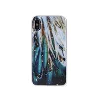  iPhone 13 Pro (6,1") hátlap tok, TPU tok, mintás, Gold Glam Feathers