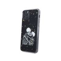  iPhone 12 Mini (5,4") szilikon tok, hátlap tok, TPU tok, fekete, Romantic Skeletons 1