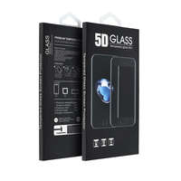  iPhone 11 / XR (6,1") előlapi üvegfólia, edzett, hajlított, fekete keret, 5D Full Glue