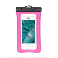 GSMLIVE Univerzális vízálló telefontok, átlátszó / pink, tartós szilikon