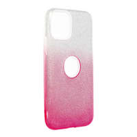  iPhone 11 Pro (5,8") szilikon tok, csillámos, hátlap tok, pink-ezüst, Shining