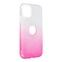  iPhone 13 Mini (5,4") szilikon tok, csillámos, hátlap tok, pink-ezüst, Shining