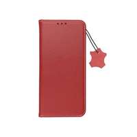 iPhone 14 Plus (6.7") bőr telefon tok, könyvtok, oldalra nyíló tok, mágnesesen záródó, piros, Forcell Leather