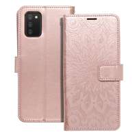  iPhone 14 (6.1") telefon tok, könyvtok, oldalra nyíló tok, mágnesesen záródó, rose gold, mandala, Forcell Mezzo