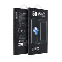 iPhone 17 Air (6.5") előlapi üvegfólia, edzett, hajlított, fekete keret, 5D Full Glue