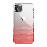 Devia iPhone 11 Pro Max (6,5") hátlap tok, TPU tok, átlátszó / piros színátmenetes, Devia Ocean