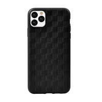 Devia iPhone 11 Pro Max (6,5") hátlap tok, TPU tok, kocka mintás, fekete, Devia Woven 2