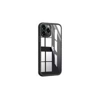 Devia iPhone 12 Pro Max (6,7") ütésálló hátlap tok, TPU tok, átlátszó / fekete keret, Devia Shark4