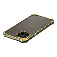 Devia iPhone 12 Pro Max (6,7") ütésálló hátlap tok, TPU tok, átlátszó / arany kerettel, Devia Glitter Shockproof