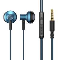 Baseus Stereo vezetékes fülhallgató jack csatlakozóval, hangerőszabályozós, kék, Baseus Encok H19 NGH19-03