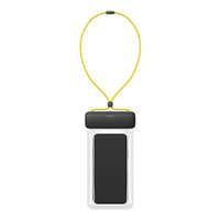 Baseus Univerzális vízálló telefontok, 7.2", átlátszó / szürke-sárga, PVC + ABS + szilikon, IPX8, Baseus Let&#039;s Go