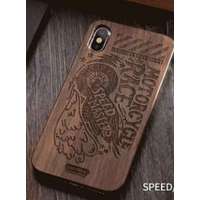 Remax iPhone X / XS (5,8") hátlap tok, fa, Speed masters mintás, Remax RM-1639