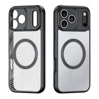 iPhone 17 Pro (6.3") hátlap tok, telefon tok, átlátszó / fekete, PC/TPU, kamera védelemmel, Dux Ducis Aimo