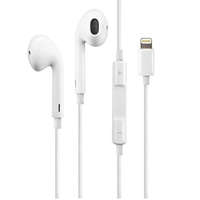 Apple Earpods stereo headset iPhone 8pin csatlakozóval, hangerőszabályzós, fehér, (MWTY3ZM/A) (CSOMAGOLÁS NÉLKÜLI)