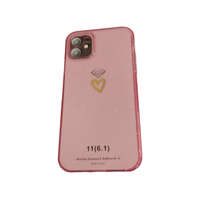 GSMLIVE iPhone 11 (6.1") hátlap tok, TPU tok, kamera védelem, csillámos, rózsaszín