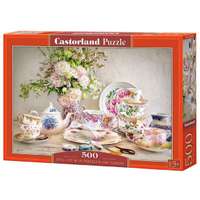 Castorland Castorland 500 db-os puzzle - Csendélet porcelánnal és virágokkal (B-53384)
