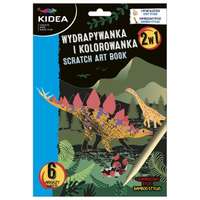 Derform Kidea 2 az 1-ben képkarcoló és színező készlet - Dinoszauruszok