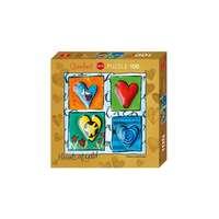 Heye Heye 100 db-os Quadrat puzzle - Hearts of Gold - 4 Times (29763)
