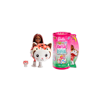 Mattel Barbie Cutie Reveal Chelsea meglepetés baba - Állatos jelmezek - Cica-Panda - Piros (HRK28)
