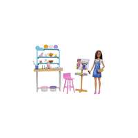Mattel Barbie feltöltődés - Műterem játékszett babával (HCM85)