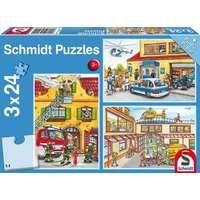 Schmidt Schmidt 3 x 24 db-os puzzle - Fire Brigade and Police (56215)