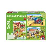 Schmidt Schmidt 3 x 24 db-os puzzle - On the Farm (56216)
