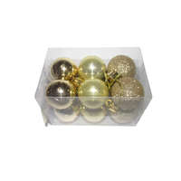 Dekor Trade Karácsonyfadísz kis gömb arany 3 cm, 12 db/csomag
