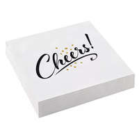 Amscan Szalvéta Cheers Golden Wishes 20 db-os 33x33 cm