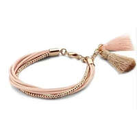 Victoria Victoria karkötő rózsaszín-gyöngyös, rozsdamentes acél, 20 cm