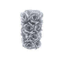 Gyertya &amp; Decor Gyertya rózsa henger szürke színű 6,5 cm X 11 cm