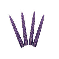 Gyertya & Decor Gyertya nagy csavart lila 20 cm x 2 cm, 4 db/csomag